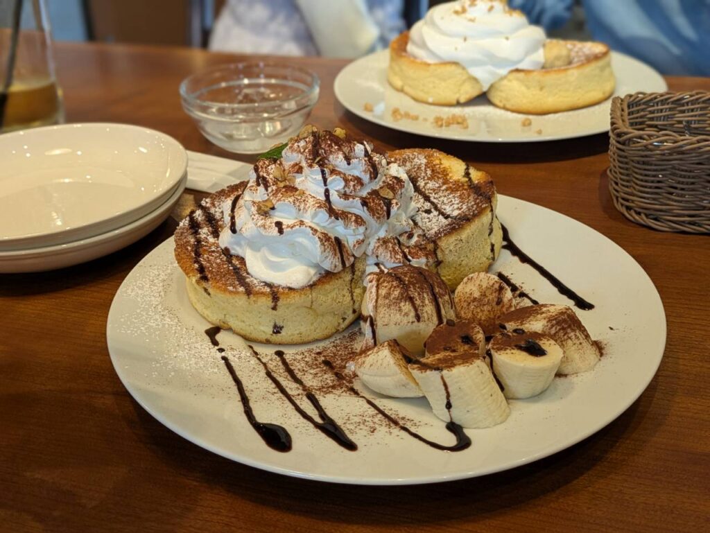 富士ヒル完走後に食べたふわふわパンケーキ